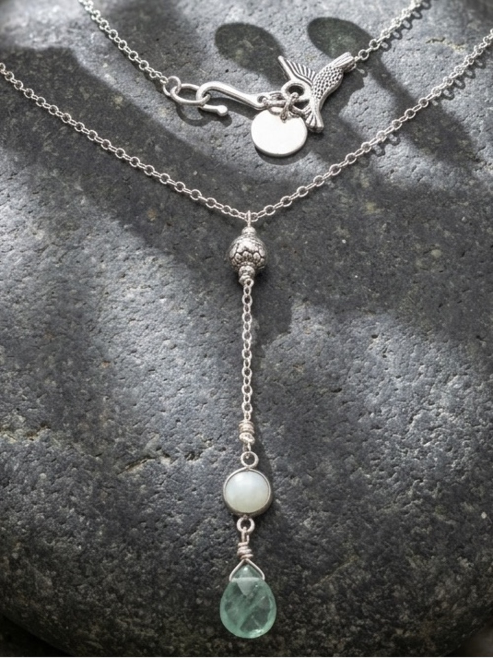 Sterling Silver & Fluorite Lariat Necklace